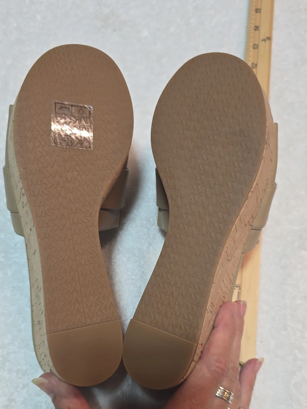 NWOT MICHAEL Michael Kors Jilly Cork Platform Slides